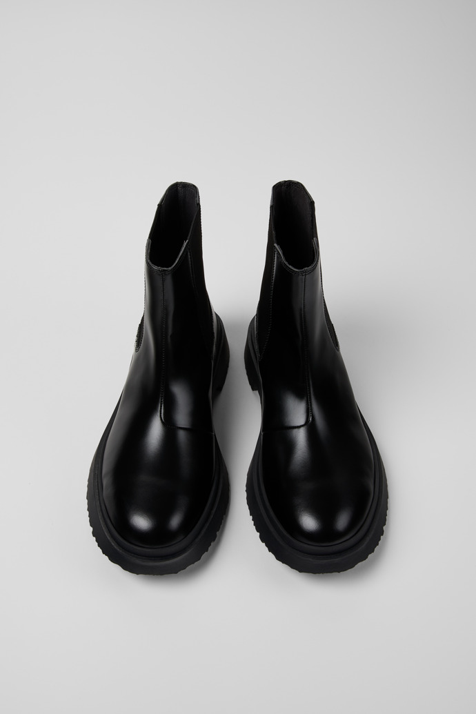 Walden Black leather ankle boots for men