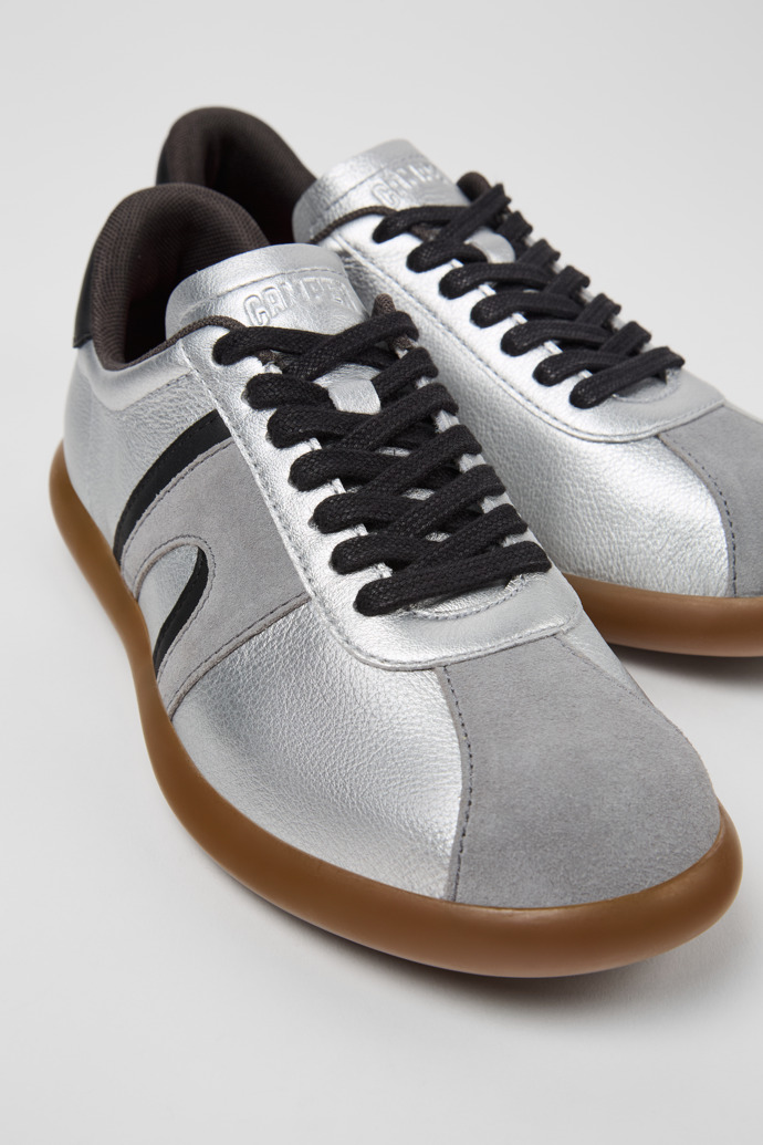 Pelotas Soller Silver-black Leather Women's Sneakers.
