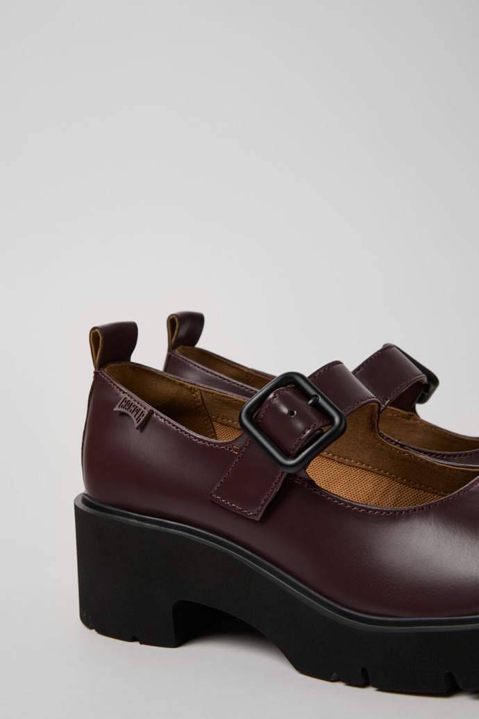 Milah Burgundy Leather Shoes for Women.