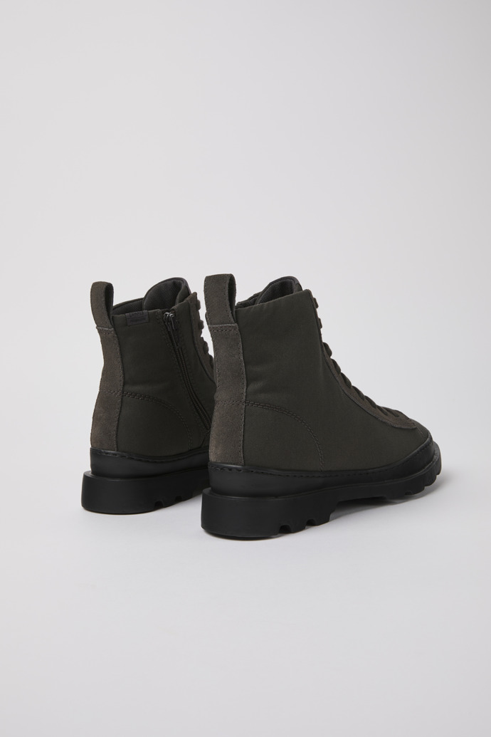 Brutus Gray textile and nubuck ankle boots for women