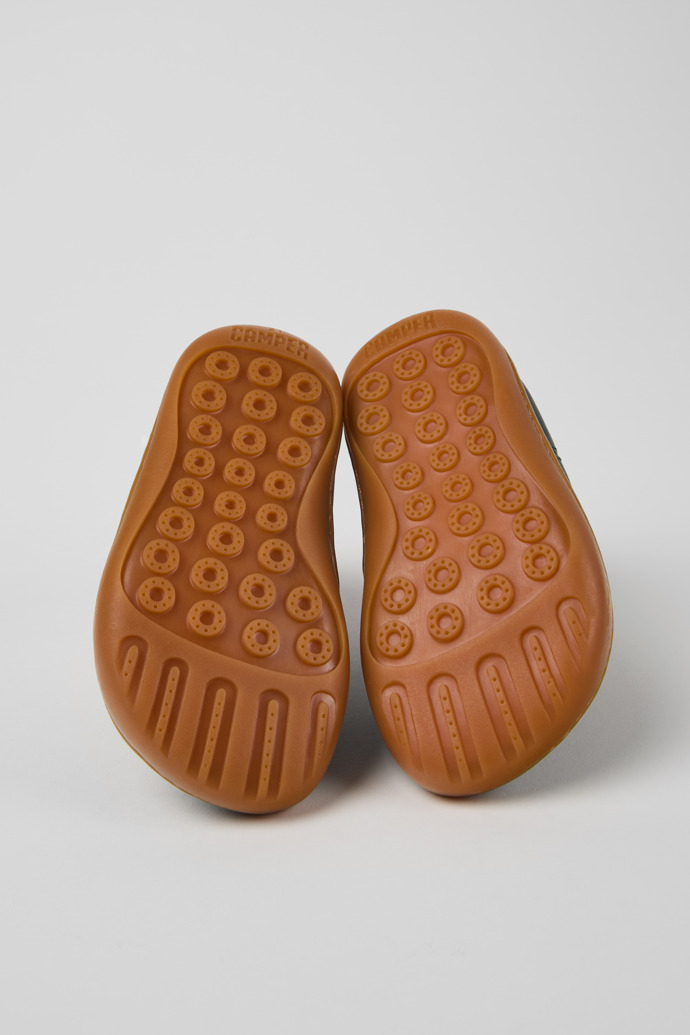 Peu Green leather boots for kids