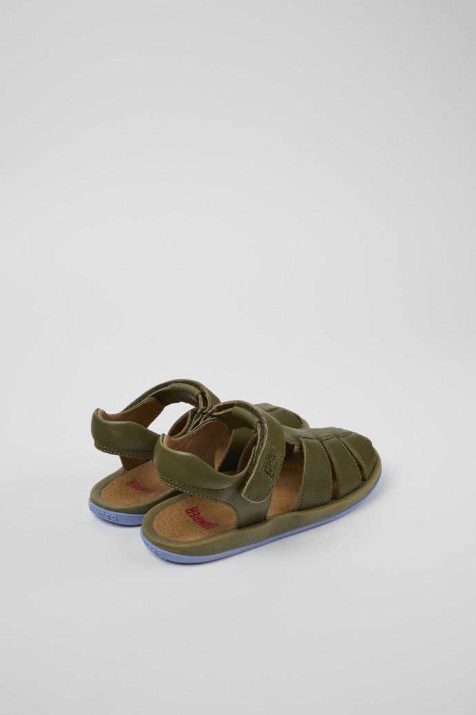 Bicho Green Leather Sandal