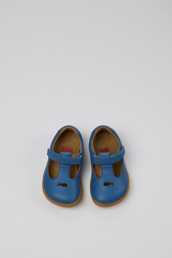 Twins Blue Leather Shoes for Kids.