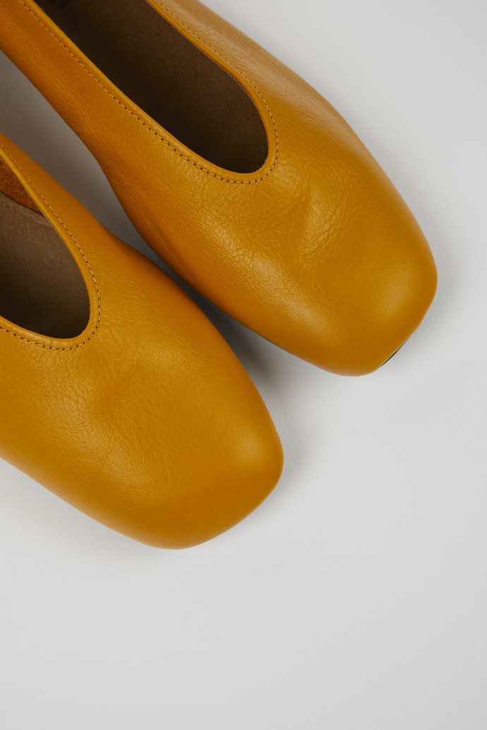 Casi Myra Orange Leather Ballerina for Women