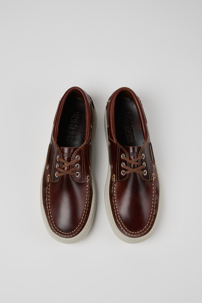 Runner Brown Leather Moccasins for Men.
