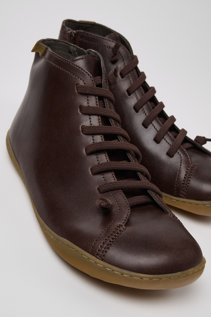 Peu Brown Leather Ankle Boots for Men.