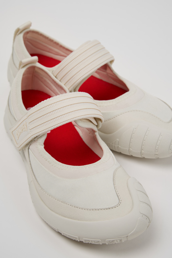 Path White Leather Women's Sneakers.