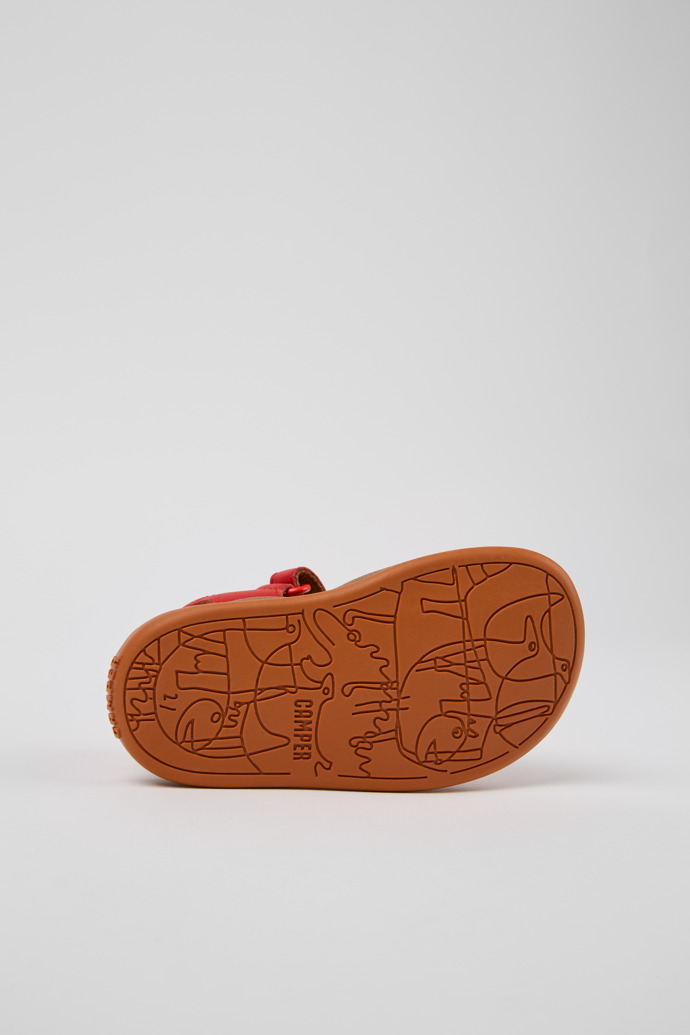 Twins Red Leather Kids' Sandal for Children.