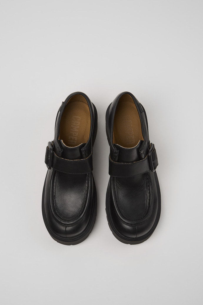 Milah Black Leather Shoes for Women