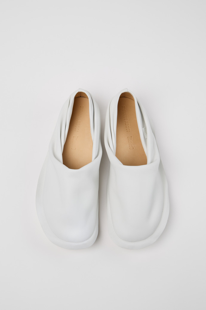 Camper x ISSEY MIYAKE - Peu Form White Leather Men's Shoes.