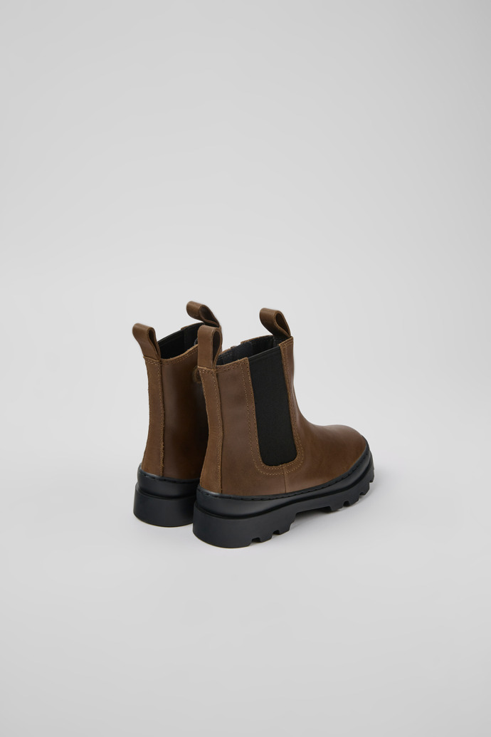 Brutus Brown leather Chelsea boots for kids