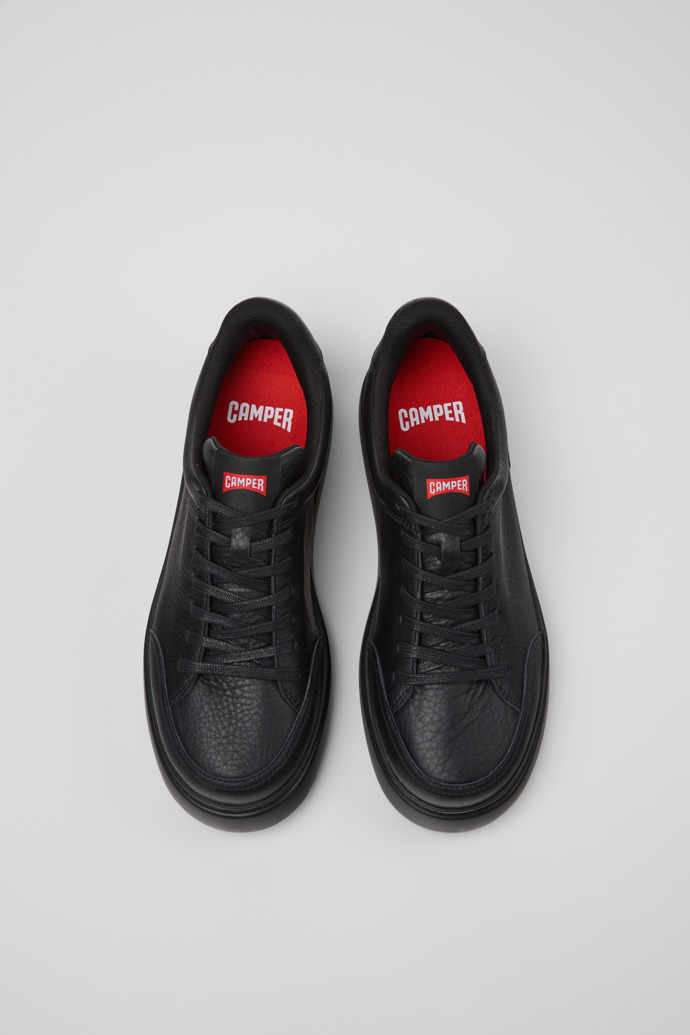 Runner K21 Black Leather Sneakers for Men.