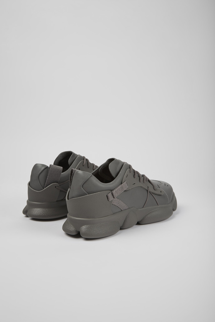 Karst Gray leather and textile sneakers for men