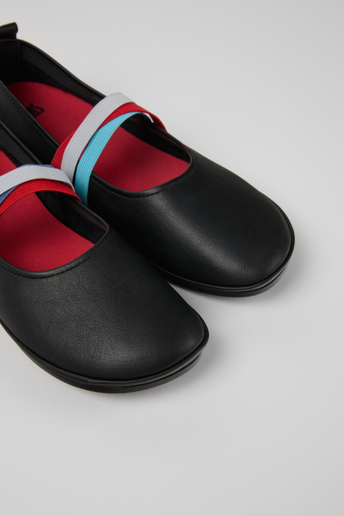 Twins Black Leather Moccasins and Ballerinas for Women.