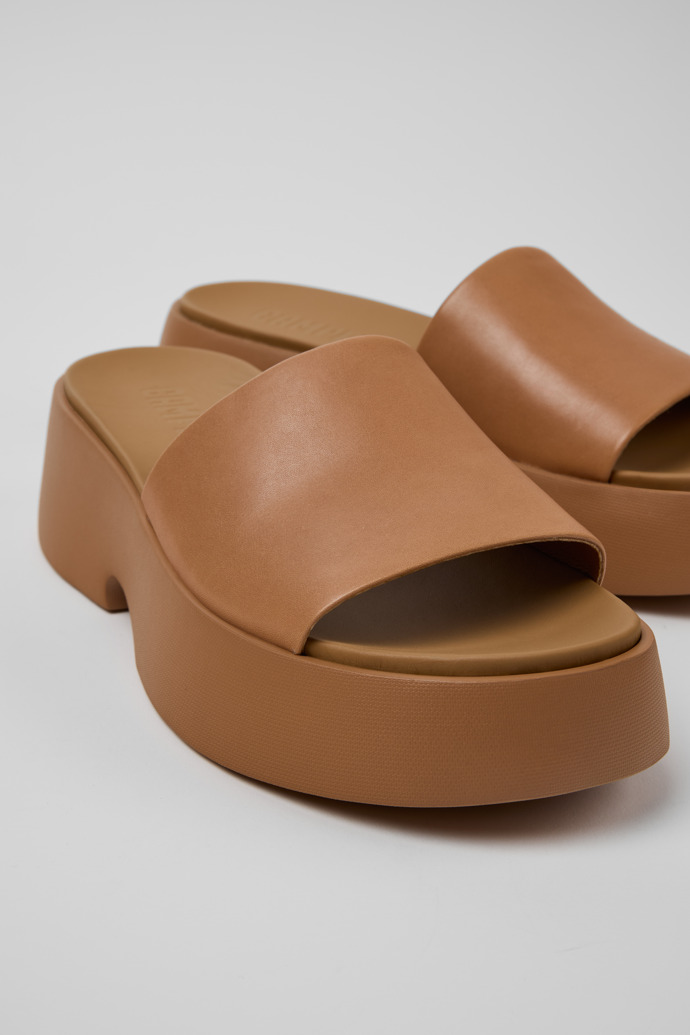 Tasha Nude Leather Sandals for Women.