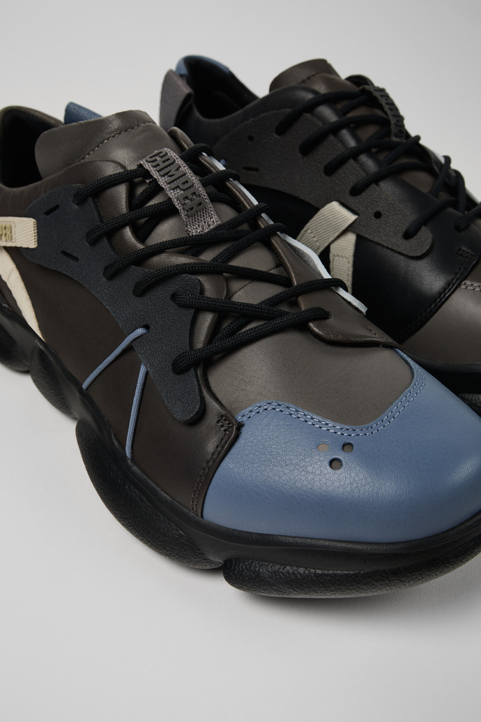 Twins Multicolored leather and textile sneakers for men