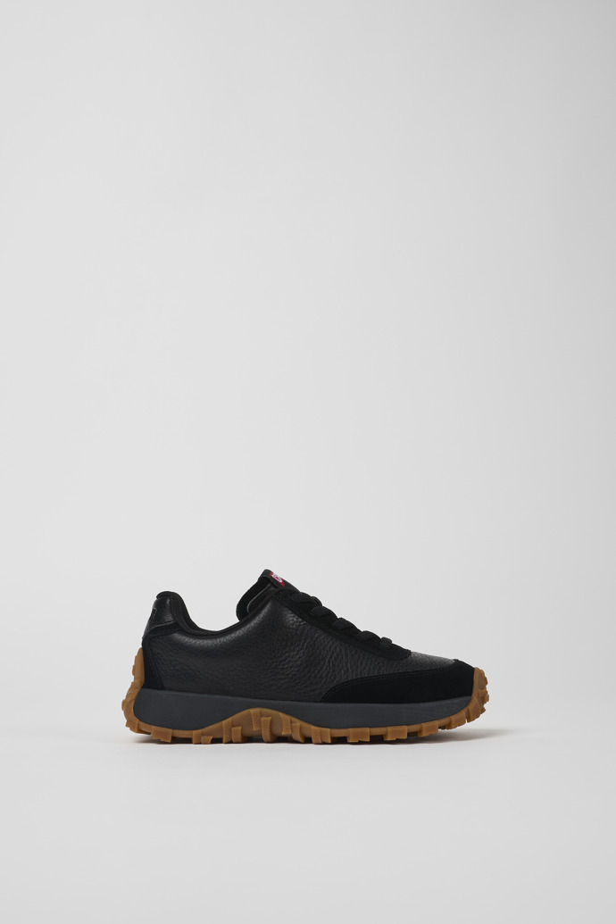 Drift Trail Black Leather and Nubuck Sneaker for kids