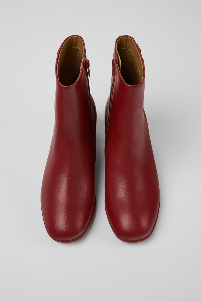 Katie Burgundy leather ankle boots for women