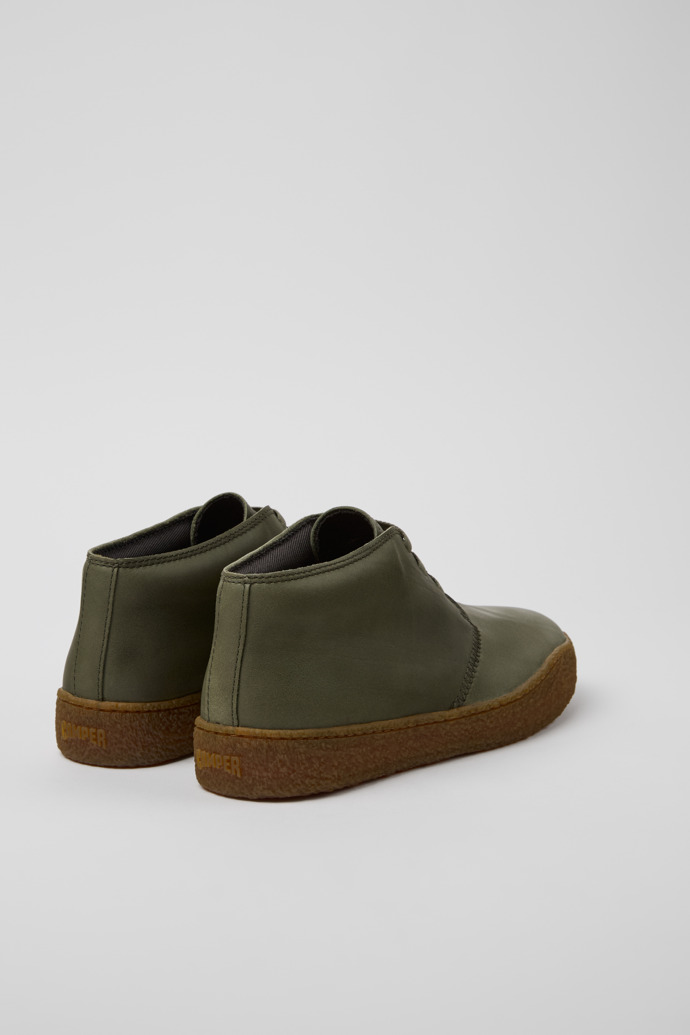 Peu Terreno Green Leather Ankle Boots for Men.