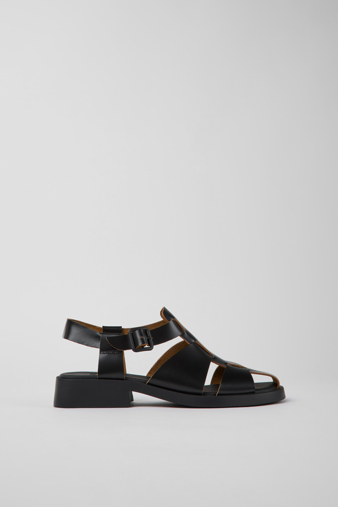 Dana Black Leather Sandals for Women.
