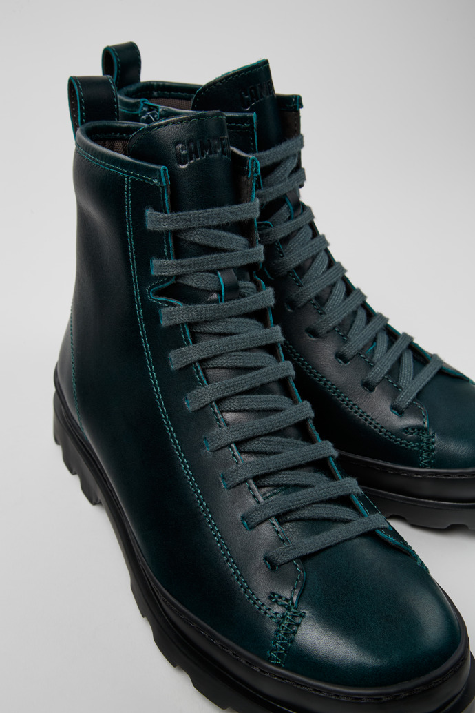 Brutus Green leather boots for women