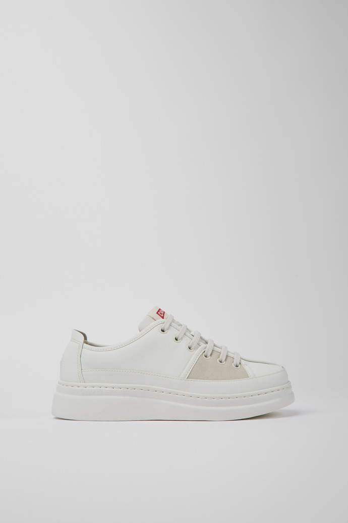 Twins White multicolored recycled leather sneakers for women