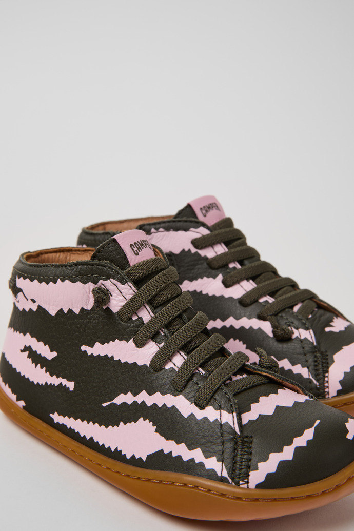 Twins Multicolor Leather Ankle Boots for Kids.