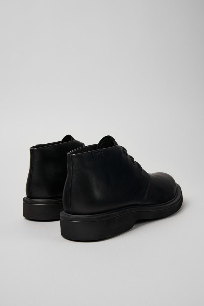 Norman Black Leather Ankle Boots for Men.