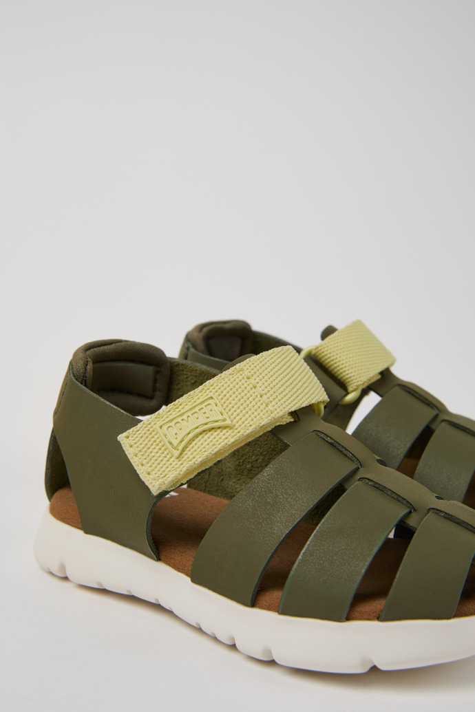 Oruga Multicolor Leather and Textile Closed Sandals for Kids.