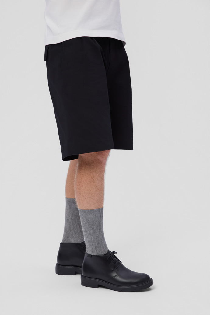 Dean Black Leather Ankle Boots for Men.