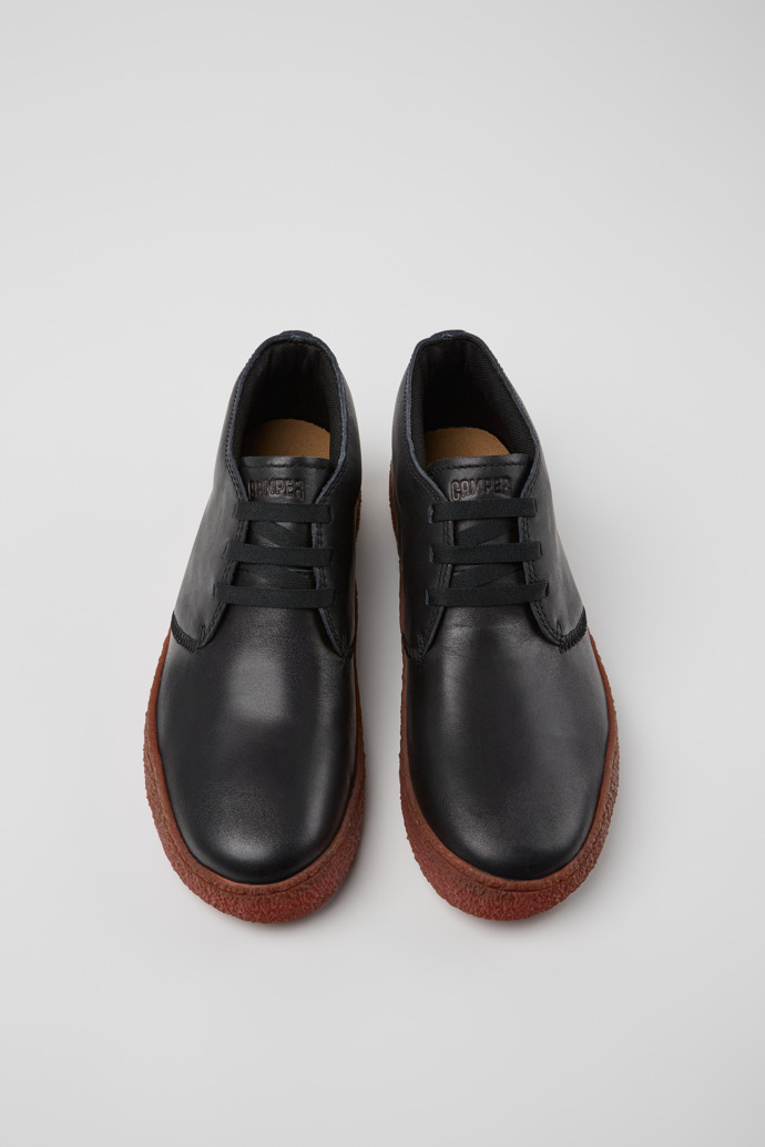 Peu Terreno Black Leather Ankle Boots for Men.