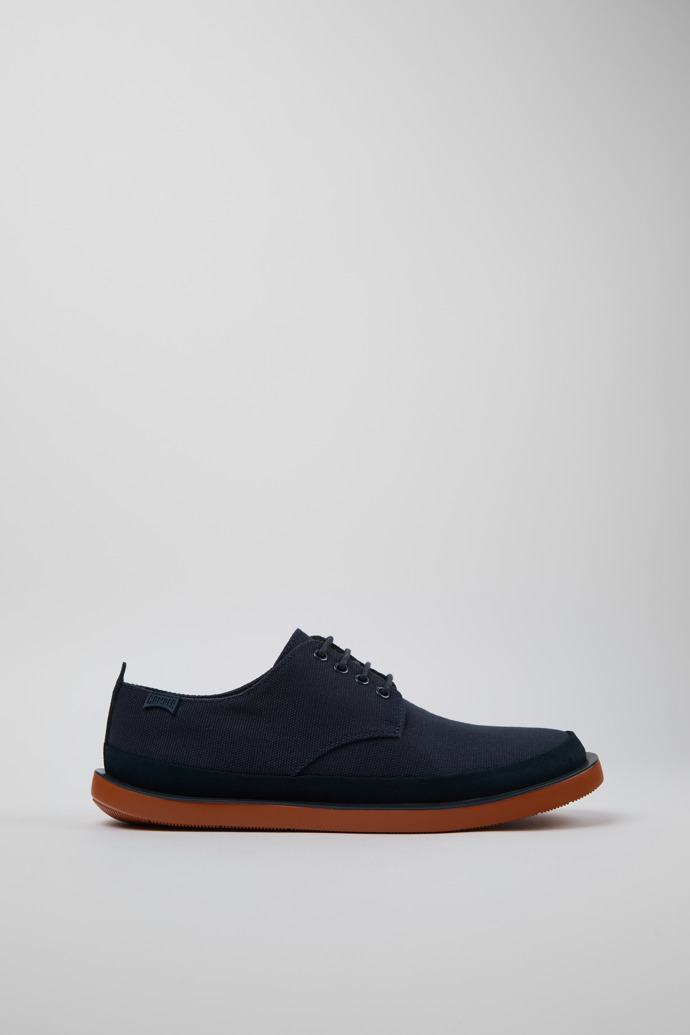 Wagon Blue Recycled Cotton and Nubuck Shoes for Men.