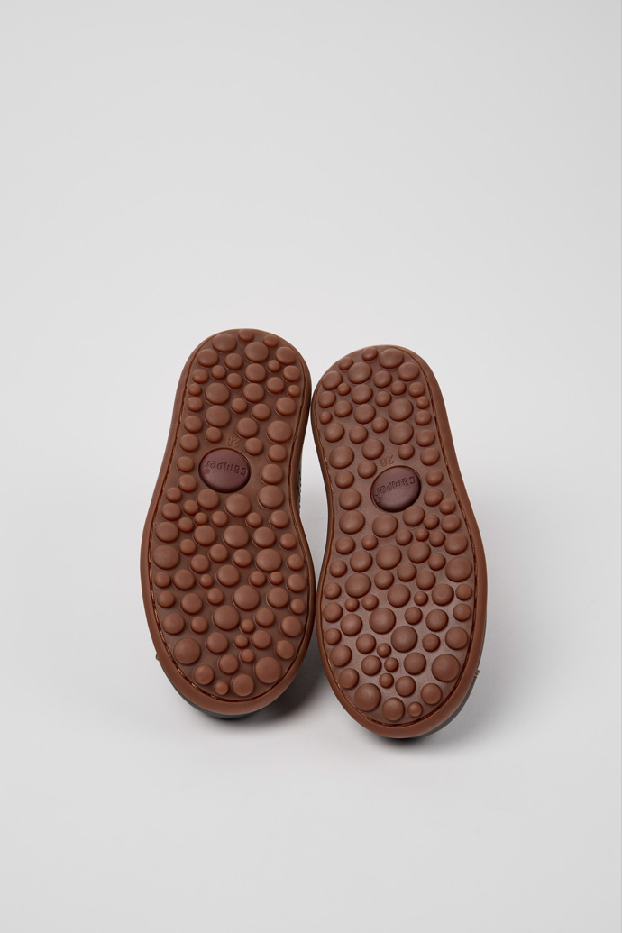 Pelotas Brown Leather and Textile Shoes for Kids.