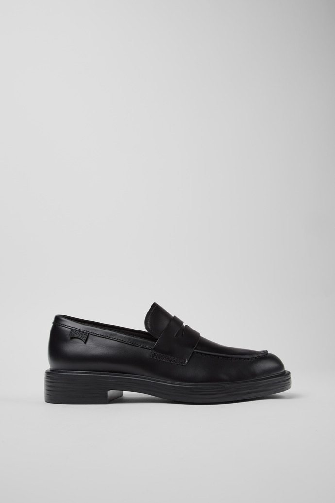 Dean Black Leather Moccasins for Men.