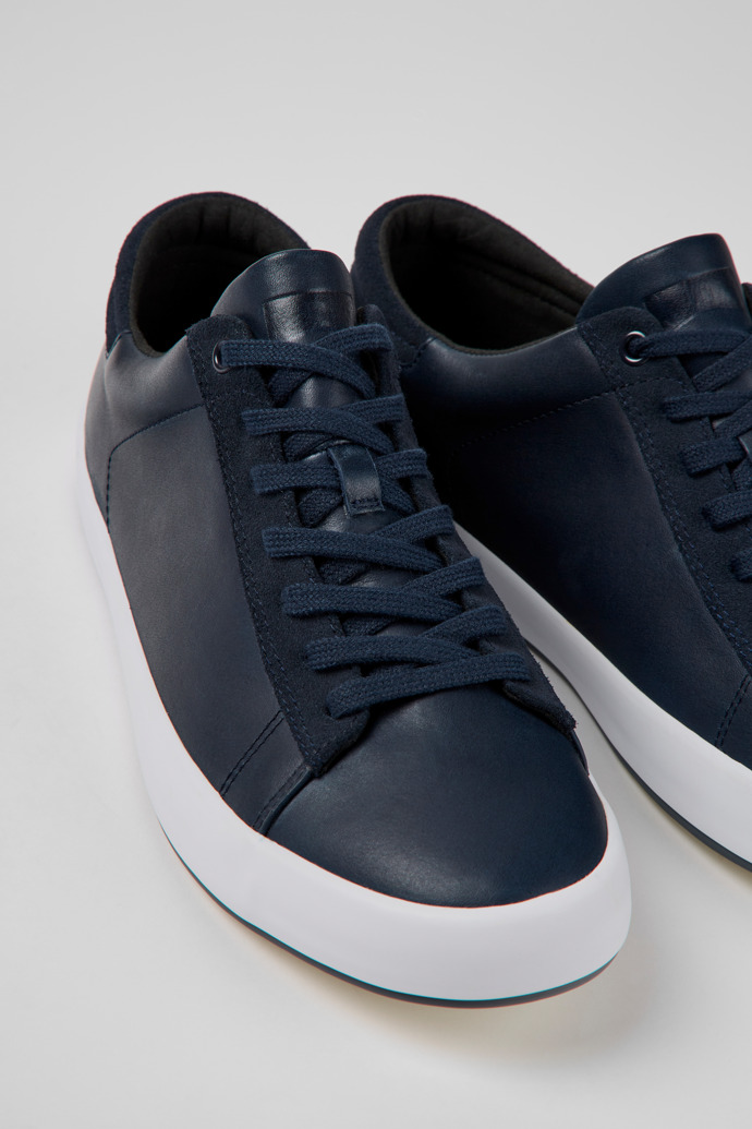Andratx Blue Leather and Nubuck Sneakers for Men.