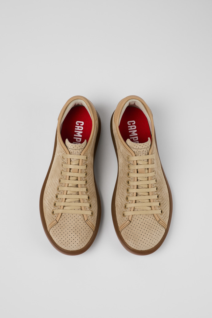 Pelotas Soller Beige Nubuck and Leather Sneakers for Women.