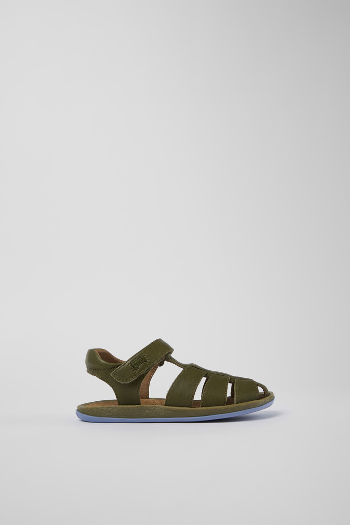 Bicho Green Leather Sandal