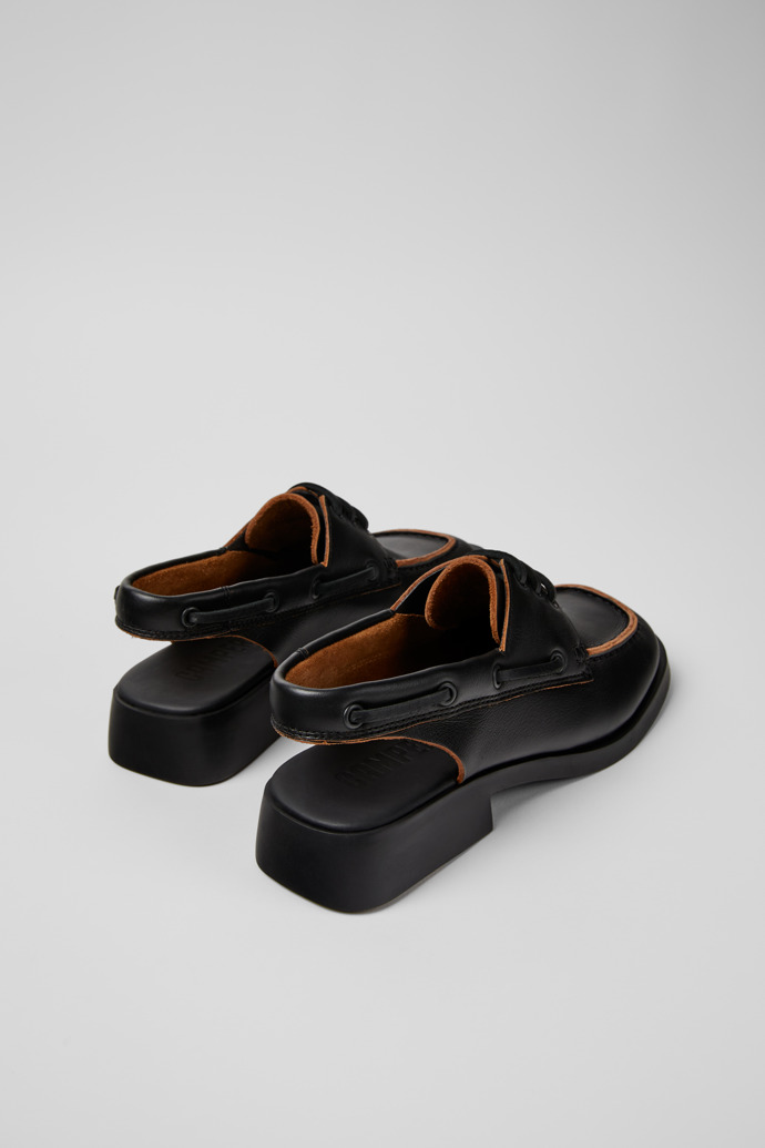 Dana Black Leather Moccasin/Nautical Shoes for Women.