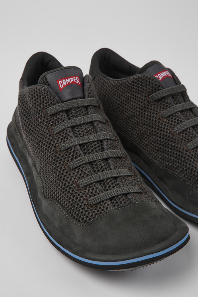 Beetle Gray textile and nubuck shoes for men