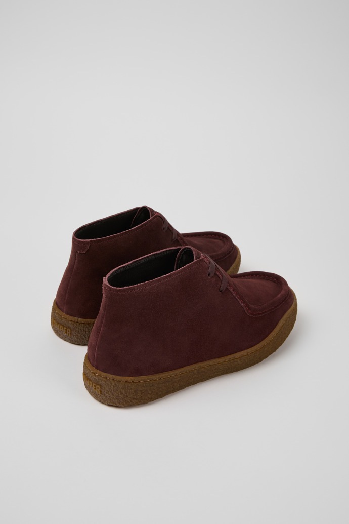 Peu Terreno Burgundy Suede Ankle Boots for Men.