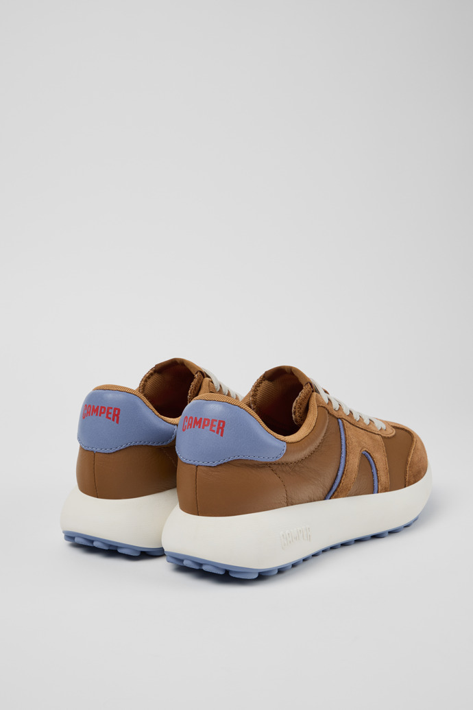 Pelotas Athens Brown and Blue Leather and Nubuck Sneakers for Women.