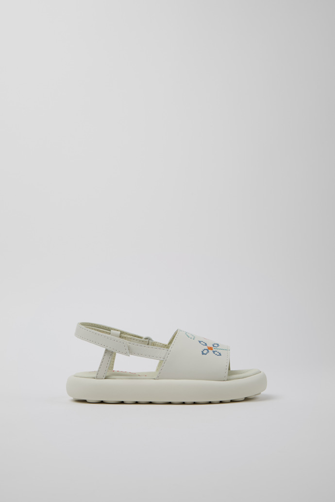Twins White Leather Sandals for Kids.
