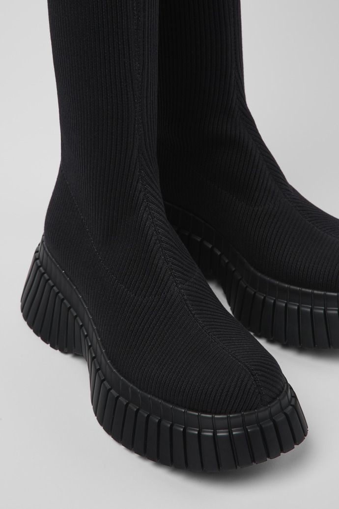 BCN TENCEL® Black textile boots for women