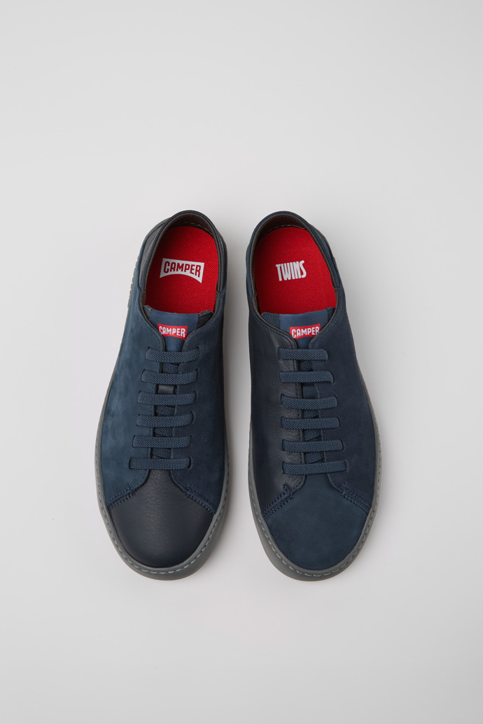 Twins Blue Nubuck and Leather Shoes for Men.