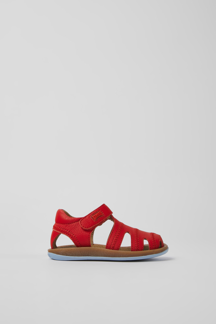 Bicho Red leather sandals for kids