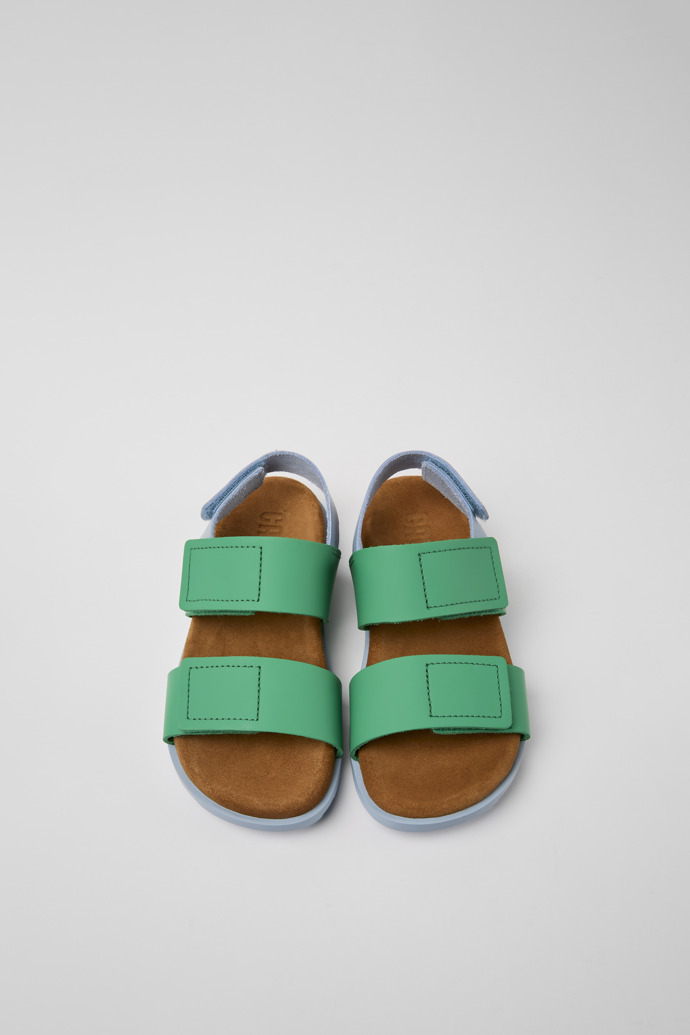 Brutus Sandal Green and blue leather sandals for kids