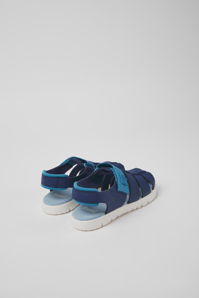 Oruga Blue leather sandals for kids