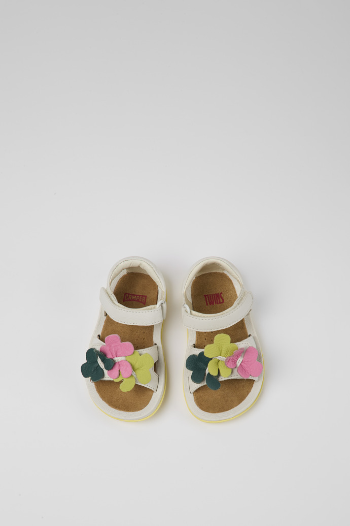 Twins White leather sandals for kids