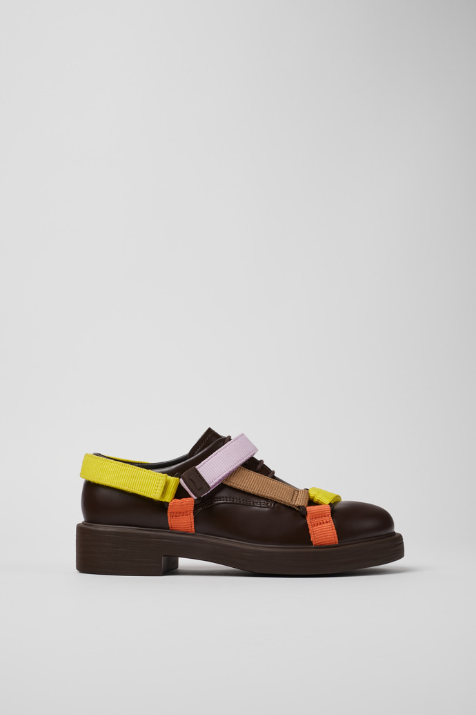 Twins Multicolored leather and textile shoes for women