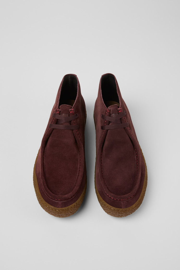 Peu Terreno Burgundy Suede Ankle Boots for Men.